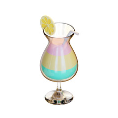 Cocktail 3D Rendering Illustration