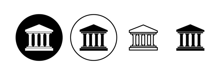 Bank icon set. bank vector icon, museum, university