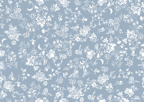 Repeating pattern design of a jacobean-style floral pattern, perfect for textiles, wrapping paper and decoration