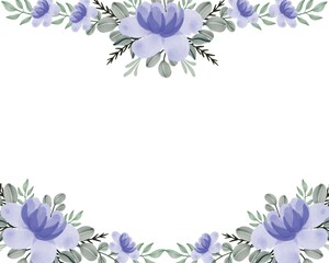 purple floral watercolor with white background