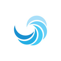 Water Wave Logo Template. vector icon illustration