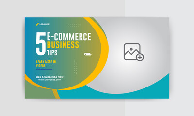 Video thumbnail design  for any video. Editable e commerce business thumbnail template for social media