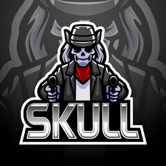 Skull gun esport logo design