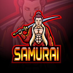 Samurai esport logo mascot design