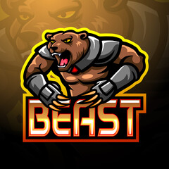 Beast Bear esport logo mascot design