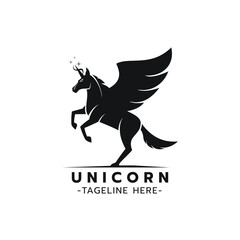 Unicorn logo template Vector illustration