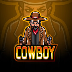 Cowboy esport logo mascot design