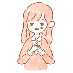 涙を流すシンプルでかわいい手描きの女性