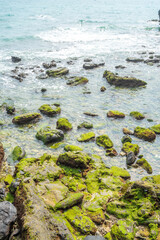 The sea at the volcanic park Weizhou Island in Beihai, Guangxi, China