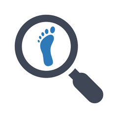 Foot evidence search icon