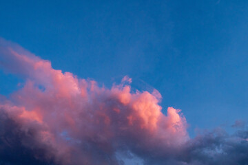 blue sky and pink clouds