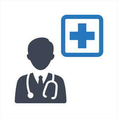 Doctor advice icon. Vector and glyph