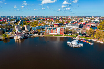 Fototapeta na wymiar Aerial view city Kaliningrad Russia summer sunny day