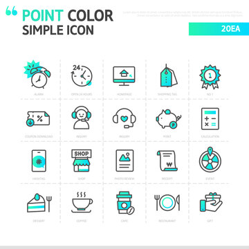 Gradient point color simple Shopping icon
