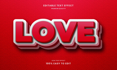 Love 3d text effect, Editable text style effect