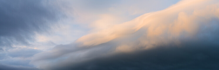 Panoramic view of dramatic sky, stormy clouds