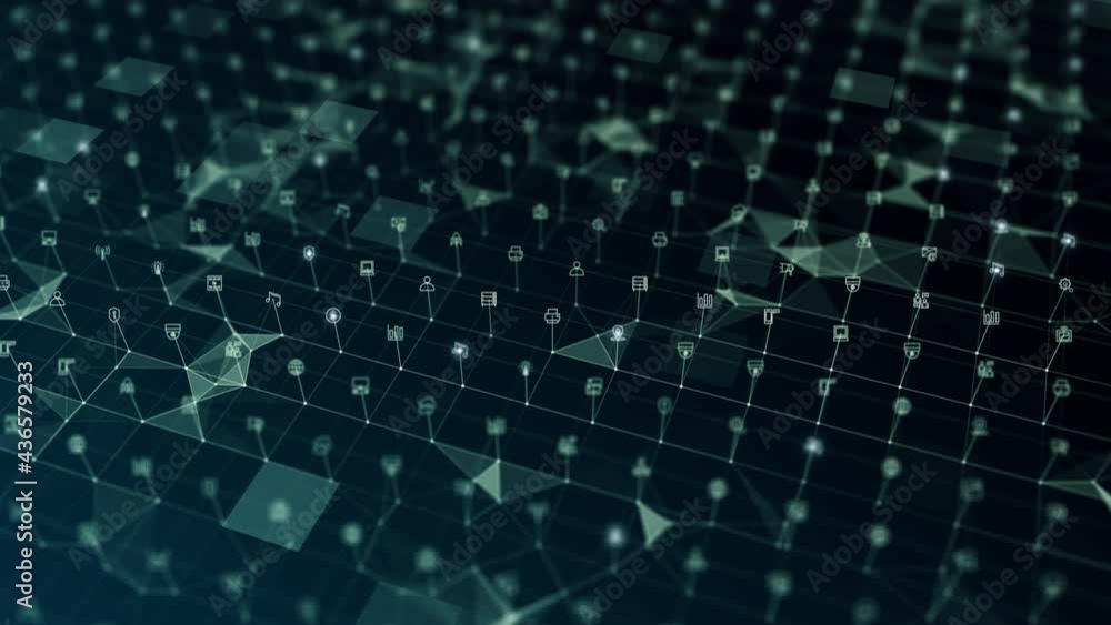 Poster digital cyberspace futuristic background, digital data network with lines and dots connection, techn