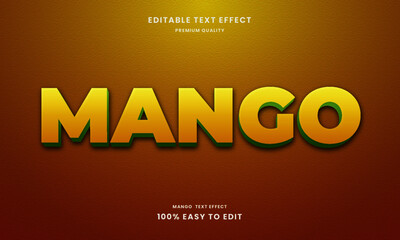 Mango 3d text effect, mango editable text effect