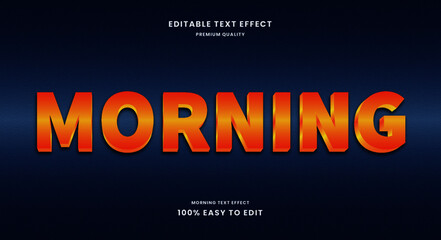 Morning 3d text effect, editable text effect