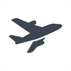 Airplane flight icon. Vector and glyph