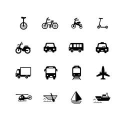 乗り物のシンプルなアイコンセット © uika