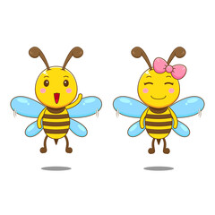 Cartoon illustration of cute bee character