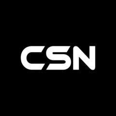 CSN letter logo design with black background in illustrator, vector logo modern alphabet font overlap style. calligraphy designs for logo, Poster, Invitation, etc.
