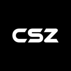 CSZ letter logo design with black background in illustrator, vector logo modern alphabet font overlap style. calligraphy designs for logo, Poster, Invitation, etc.
