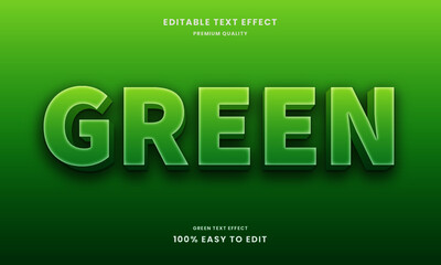 Green 3d text effect, green 3d effect editable