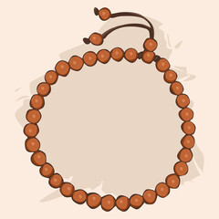 vector wooden tasbih, islamic tasbih