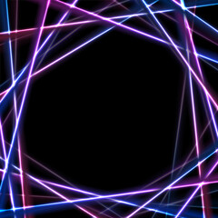 Blue ultraviolet neon laser lines futuristic tech background. Abstract vector design