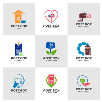 Set of Post Box logo vector template, Creative Post Box logo design concepts