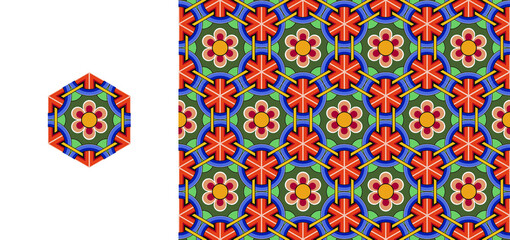 Korean traditional decorative patterns of temples.