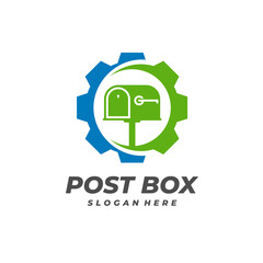 Gear Post Box logo vector template, Creative Post Box logo design concepts