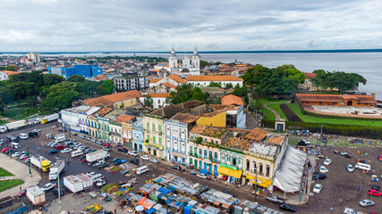 Famous Ver-o-Peso Market and the Fish Market in Belém, Para, Brazil - obrazy, fototapety, plakaty