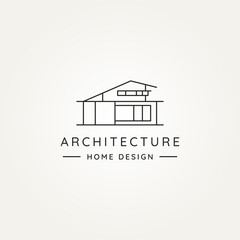 architecture minimalist line art logo template vector illustration design. simple modern construction, building. home design icon logo concept