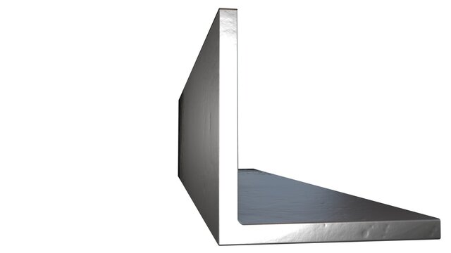 L-beam metal profile. isolated creative industrial 3D rendering