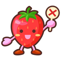 バツを出すいちごのキャラクター