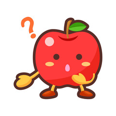 疑問に思うりんごのキャラクター