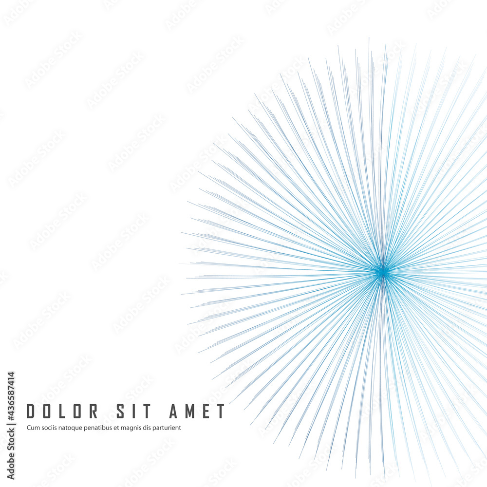 Poster blue circle vector sunburst. color sunbeams. lines outgoing from center and located in circle. frame