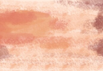 Pastel light brown watercolor painted background, blotches and blobs of paint and watercolor paper texture grain, abstract brown painting. Dry brush