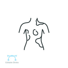 Obraz premium Contact Dermatitis icon. psoriasis, rash, allergic, problem. Allergy symptoms Dermatological diseases. eczema body Itchy spots. Editable stroke Vector illustration design on white background EPS 10