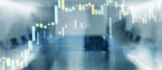 Obraz premium Financial illustration. Universal financial background for presentations and websites. Mixed Media