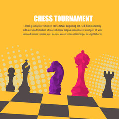 Vector illustration about chess tournament, match, game. Use as advertising, invitation, banner, poster and web design