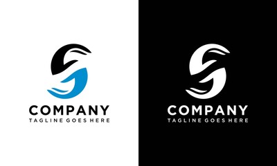 Symbol or Logo Template. Hands and the Concept of the Letter S.