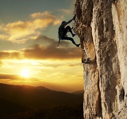 climber on a rock