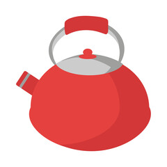 Red teapot for use in web design or as a print