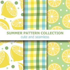 Fresh summer pattern collection. Lemon theme. Summer banner