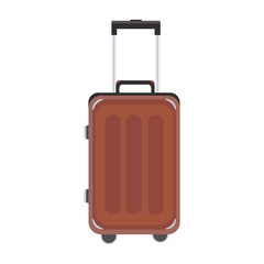 Brown travel-themed suitcase for use in website or print design