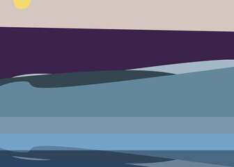 Obraz premium Geometric landscape generative art poster illustration